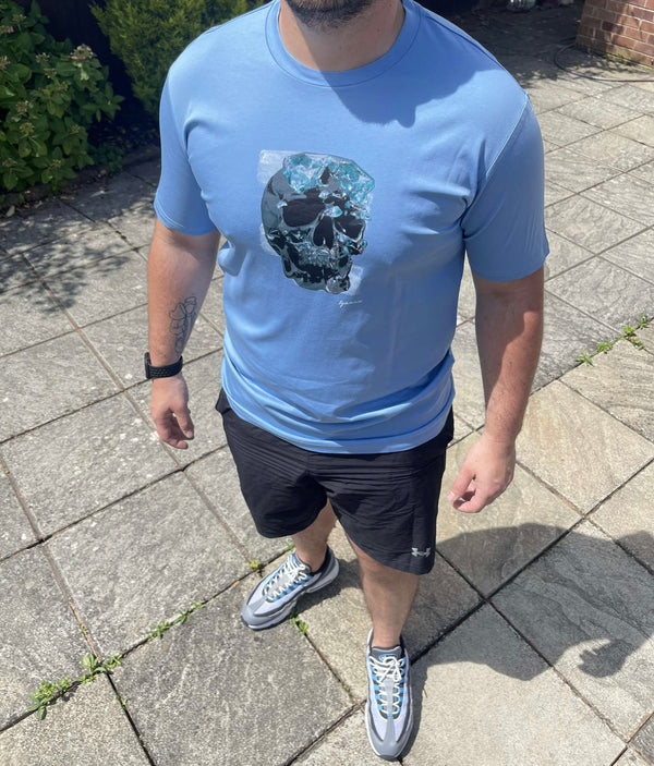 Crystal skull baby blue T-shirt